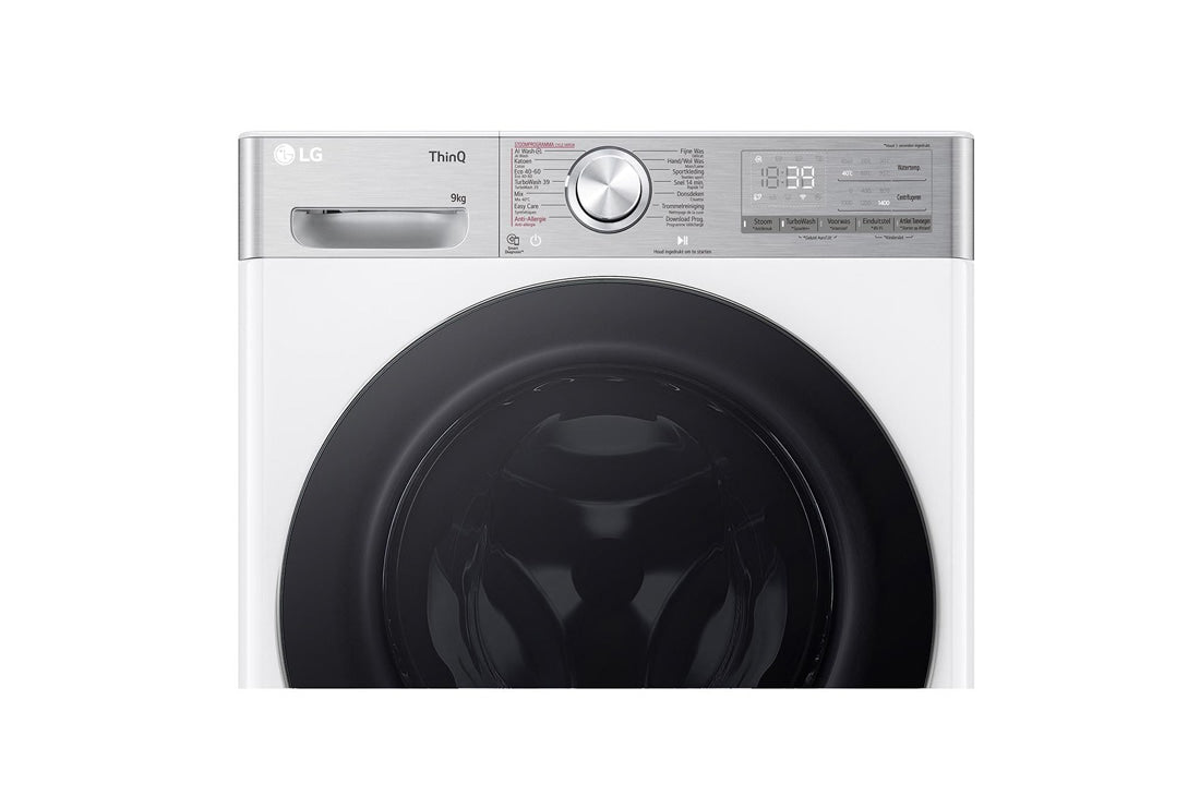 LG - Washing machine 9kg A-40% 1400trn TurboWash39 Steam+ Wifi Glass door 