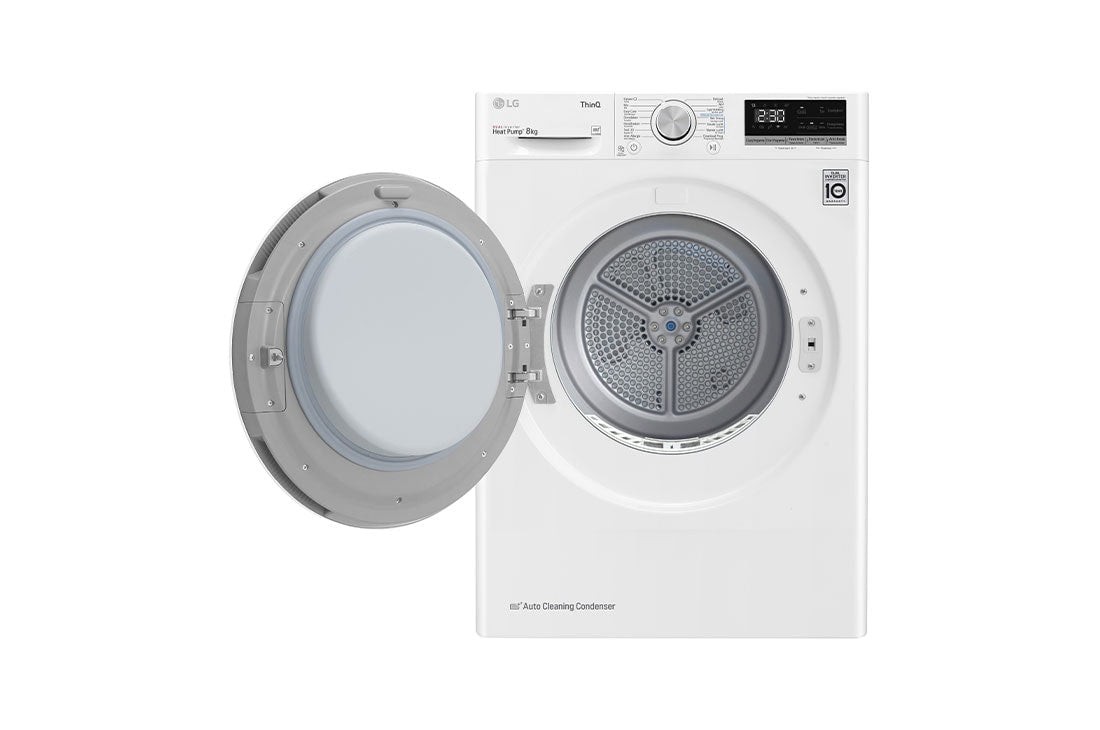 LG - Warmtepompdroger 8kg A++ WiFi EcoHybrid AutoClean AntiKreuk