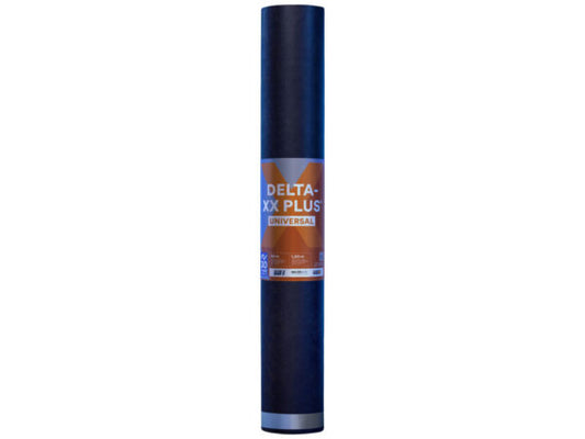 Delta-XX Plus Universal Spinvlies Damp-open Folie 1.5x50m1: Universele spinvlies damp-open folie met een oppervlakte van 75m², geschikt voor diverse isolatietoepassingen.