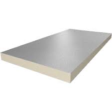 PIR 2-zijdig Glasvlies 1200x600x40mm Rd:1.45 12pl/pak (=8,64 m²): PIR isolatieplaat met afmetingen 1200x600x40mm, Rd-waarde van 1.45, 12 platen per pak, totale dekking van 8,64 m².