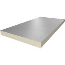 PIR 2-zijdig Aluminium 2400x1200x40mm Rd:1,81 (=2,88 m²): PIR isolatieplaat met afmetingen 2400x1200x40mm, Rd-waarde van 1,81, dekking van 2,88 m².