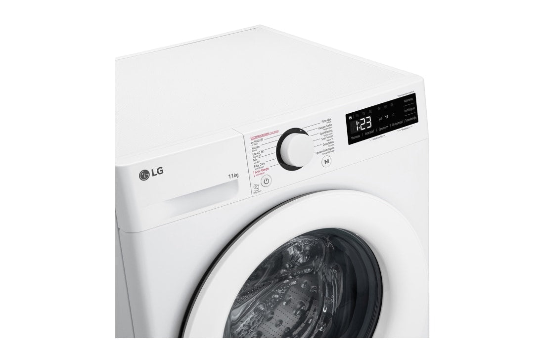 LG - Wasautomaat 11kg A-10% 1400trn CottonTurbo Steam White door