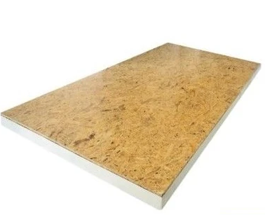 PIR + OSB 2440x600x20+12mm T&G Rd:0,91 (=1,46 m²): Plaat met PIR en OSB, afmetingen 2440x600x20+12mm, Rd-waarde van 0,91, geschikt voor 1,46 m².