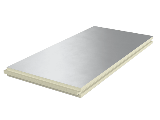 PIR Spouwplaat Plus 1200x600x40/20mm Rd:2.40 (12 platen/ =8,64 m²): Isolatieplaat voor de spouw, afmetingen 1200x600x40/20mm, Rd-waarde van 2.40, 12 platen per verpakking, geschikt voor een totale oppervlakte van 8,64 m².