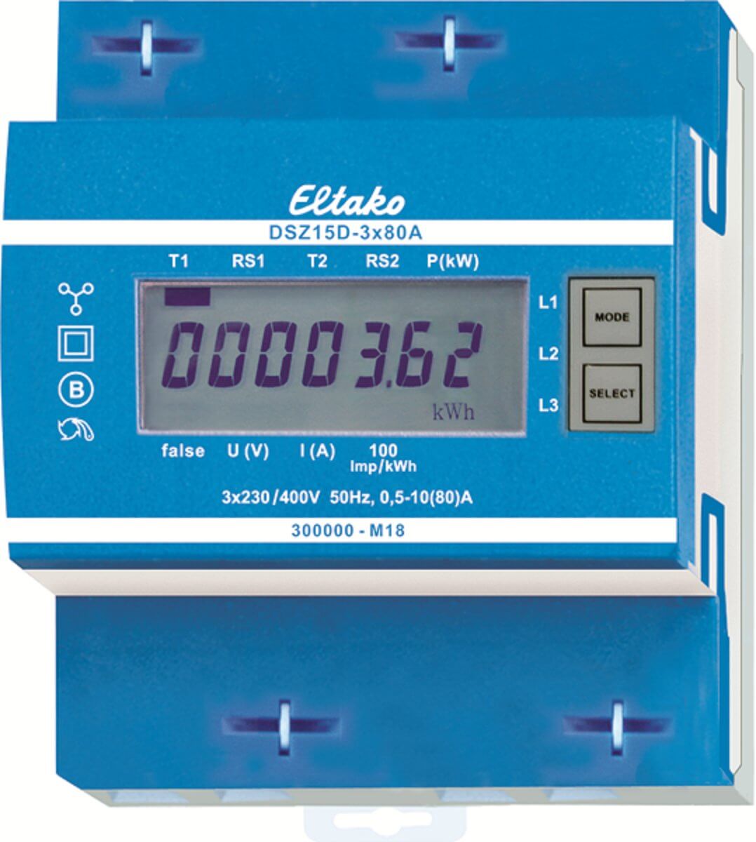 3F DIN-RAIL KWH METER 3X80A MET MID