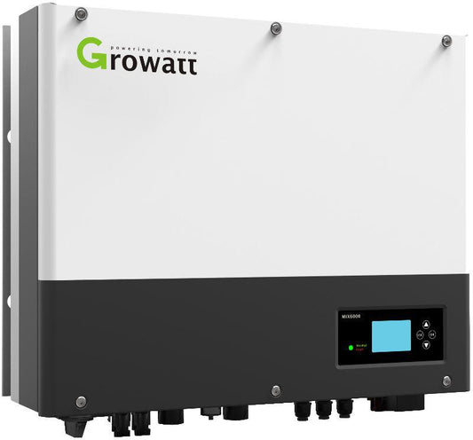 GrowattW HYBR. BATTERIJOmvormer 1 FASE 6.0KW: "GrowattW hybride batterijomvormer 1 fase 6,0 kW"